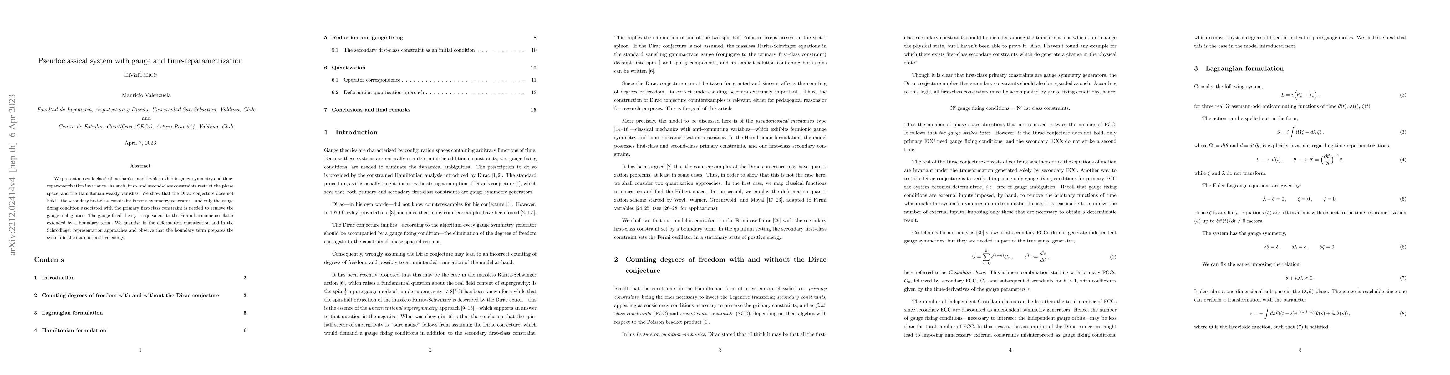 Thumbnail for Pseudoclassical system with gauge and time-reparametrization invariance