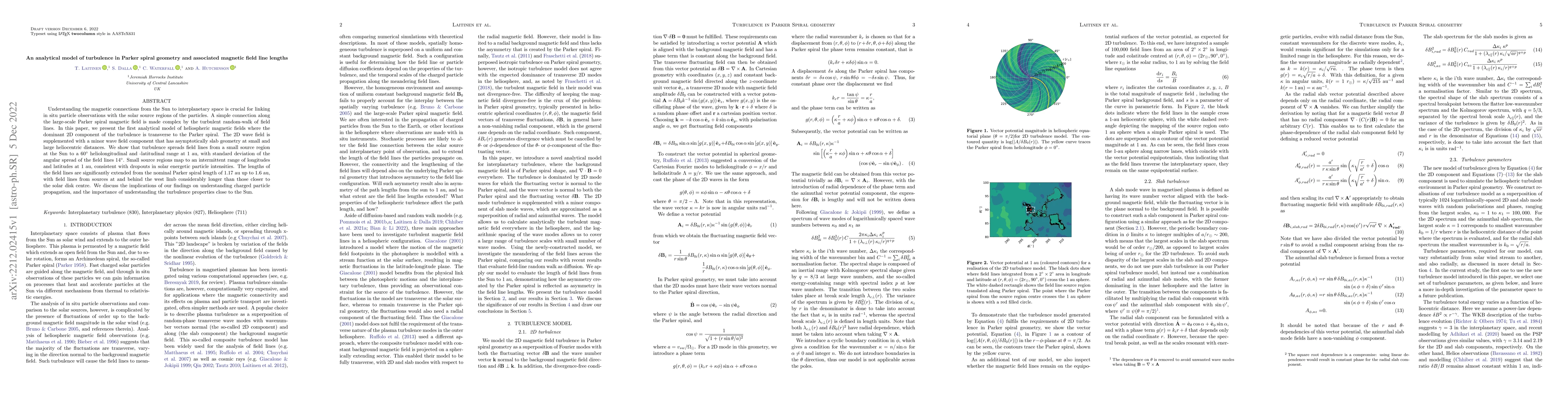 Thumbnail for An analytical model of turbulence in Parker spiral geometry and
  associated magnetic field line lengths