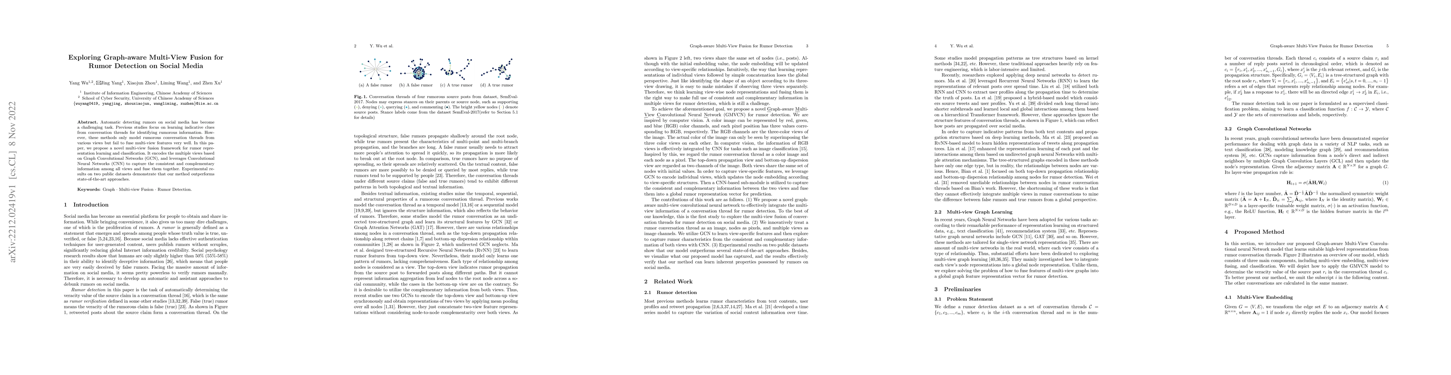 Thumbnail for Exploring Graph-aware Multi-View Fusion for Rumor Detection on Social
  Media
