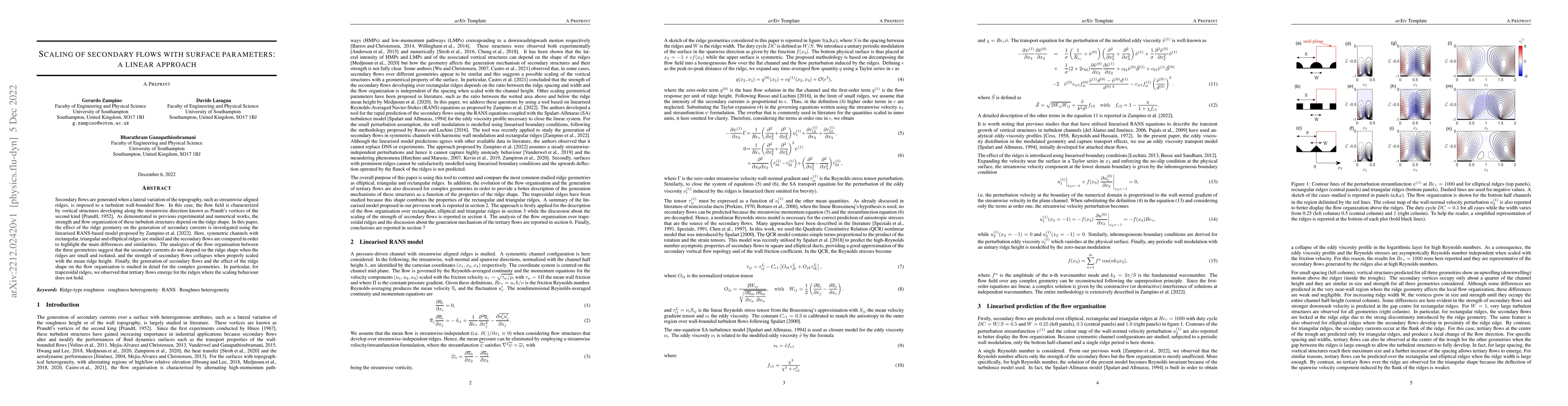 Thumbnail for Scaling of secondary flows with surface parameters: a linear approach