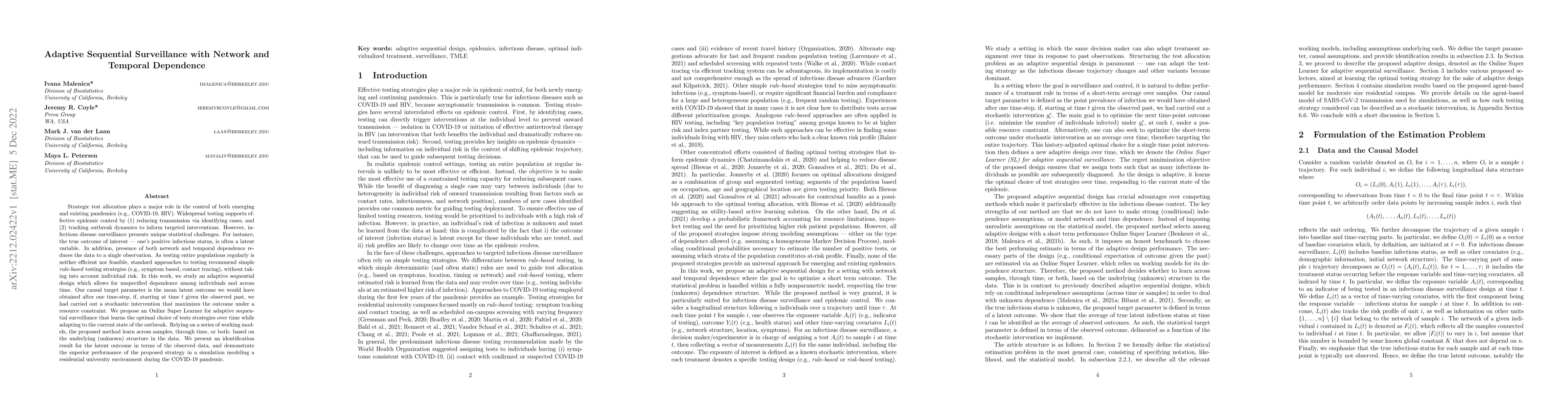 Thumbnail for Adaptive Sequential Surveillance with Network and Temporal Dependence