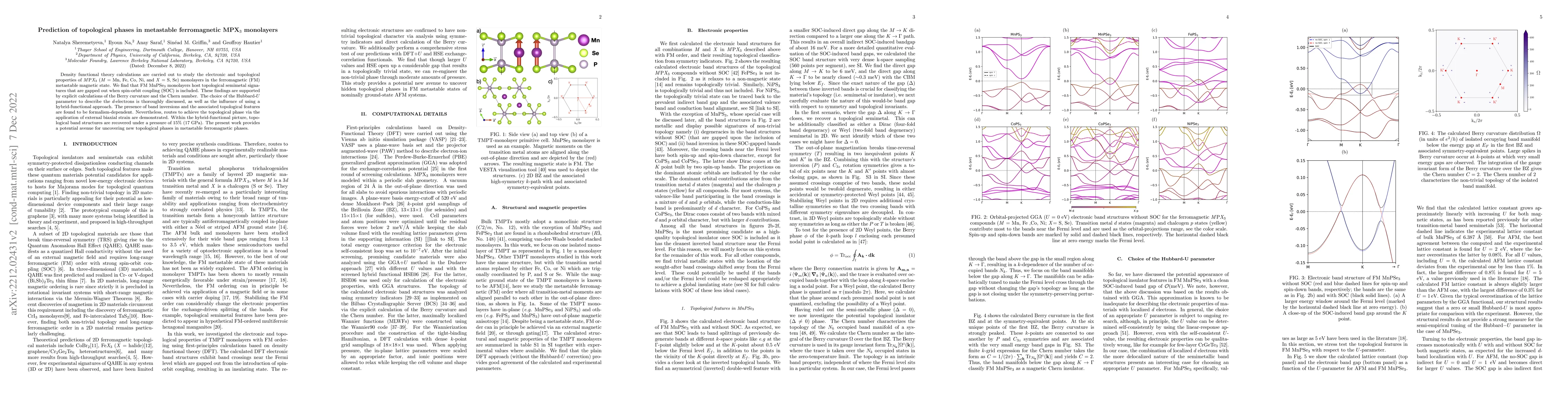 Thumbnail for Prediction of topological phases in metastable ferromagnetic MPX$_3$
  monolayers