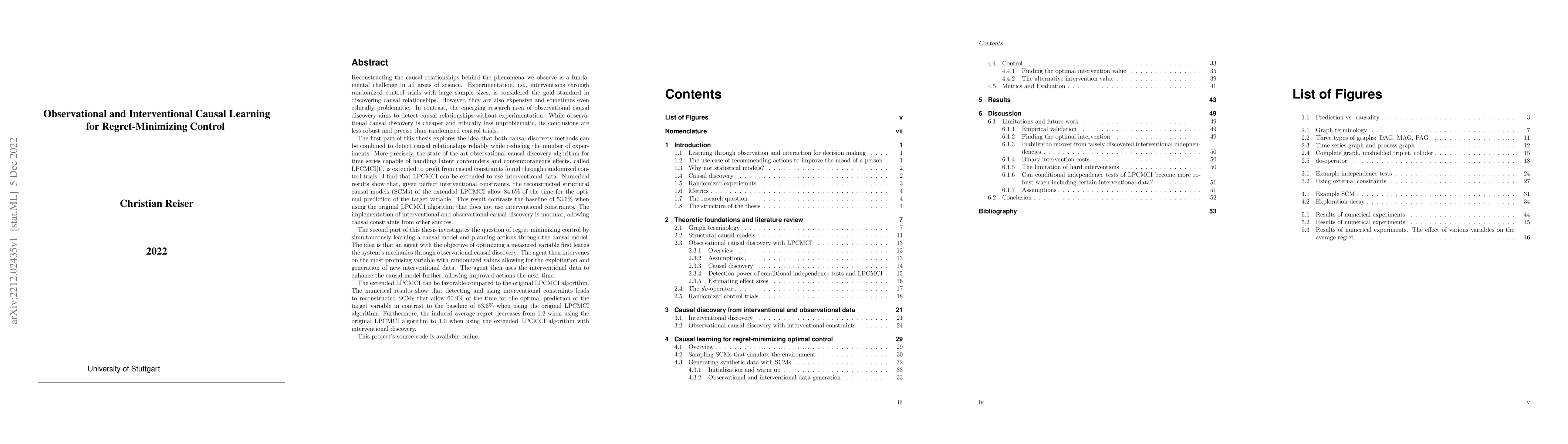 Thumbnail for Observational and Interventional Causal Learning for Regret-Minimizing
  Control