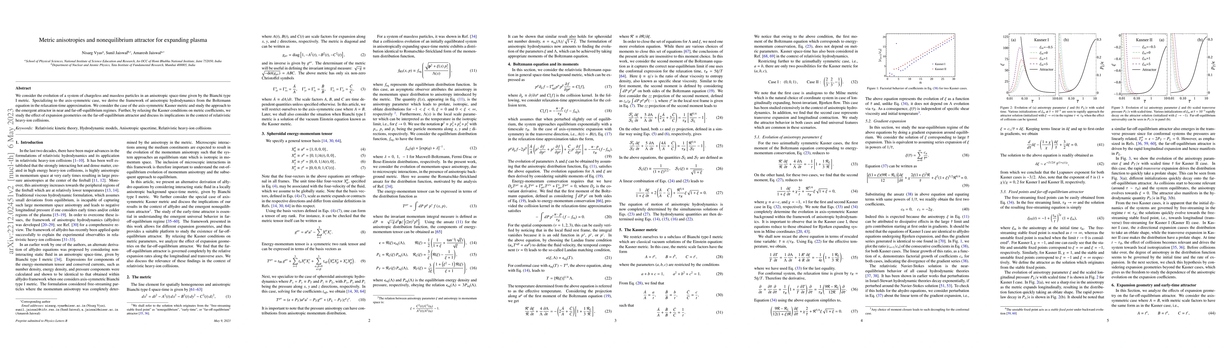 Thumbnail for Metric anisotropies and nonequilibrium attractor for expanding plasma