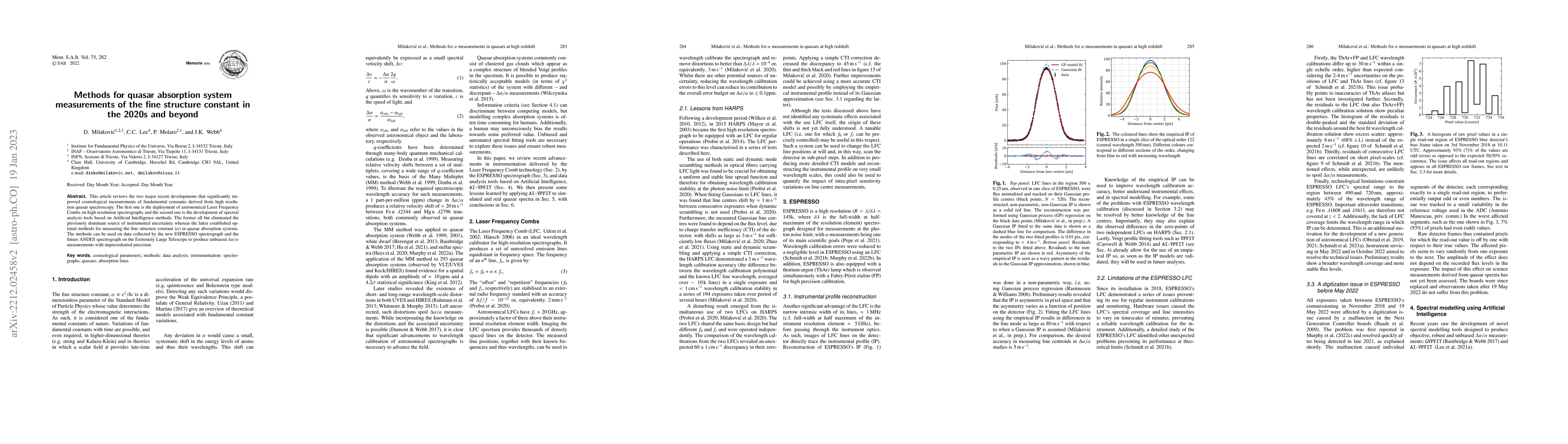 Thumbnail for Methods for quasar absorption system measurements of the fine structure
  constant in the 2020s and beyond