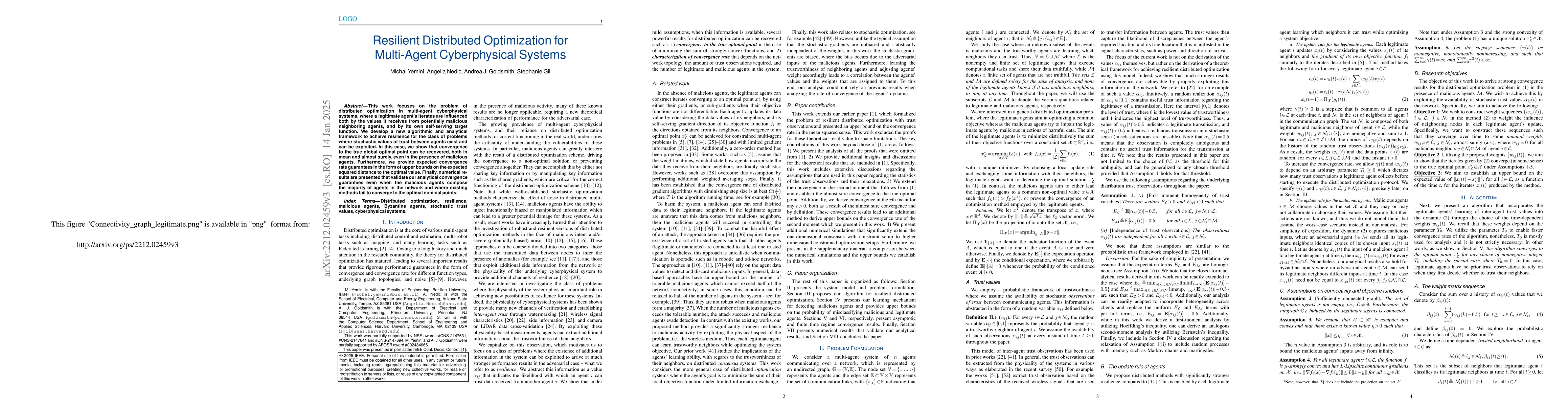 Thumbnail for Resilient Distributed Optimization for Multi-Agent Cyberphysical Systems