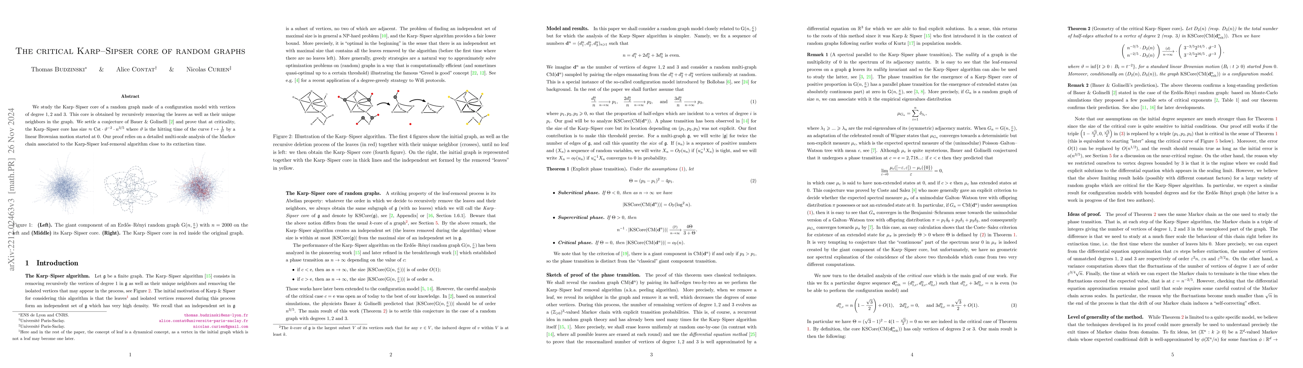 Thumbnail for The critical Karp--Sipser core of random graphs