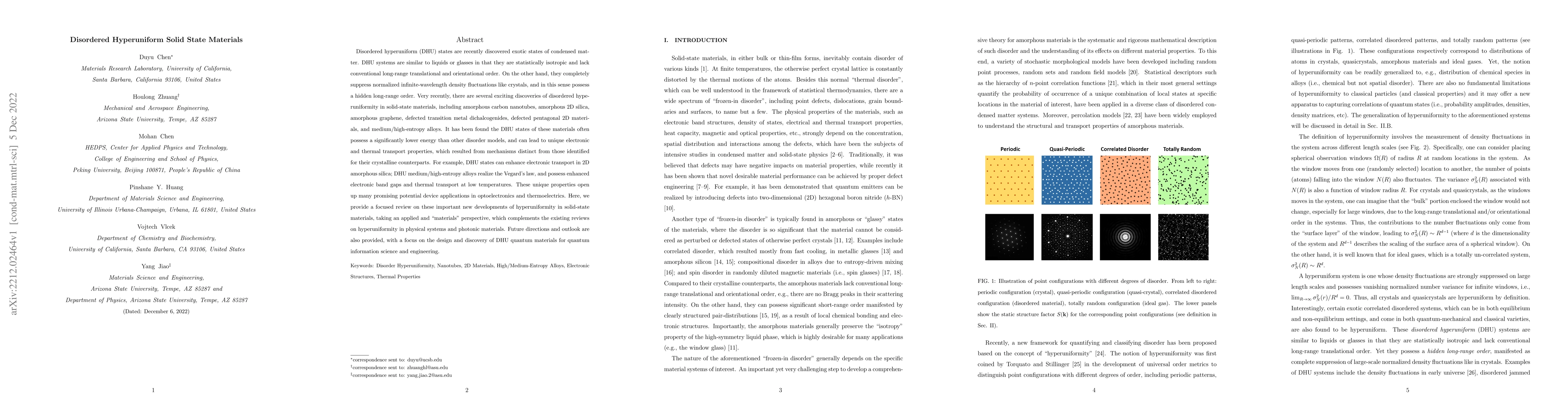 Thumbnail for Disordered Hyperuniform Solid State Materials