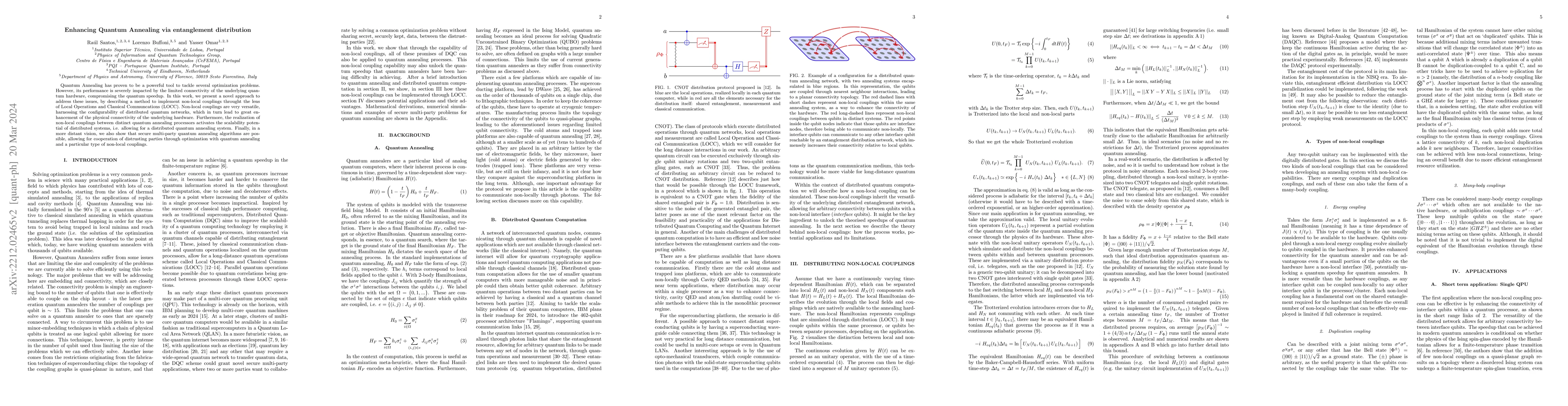 Thumbnail for Enhancing Quantum Annealing via entanglement distribution