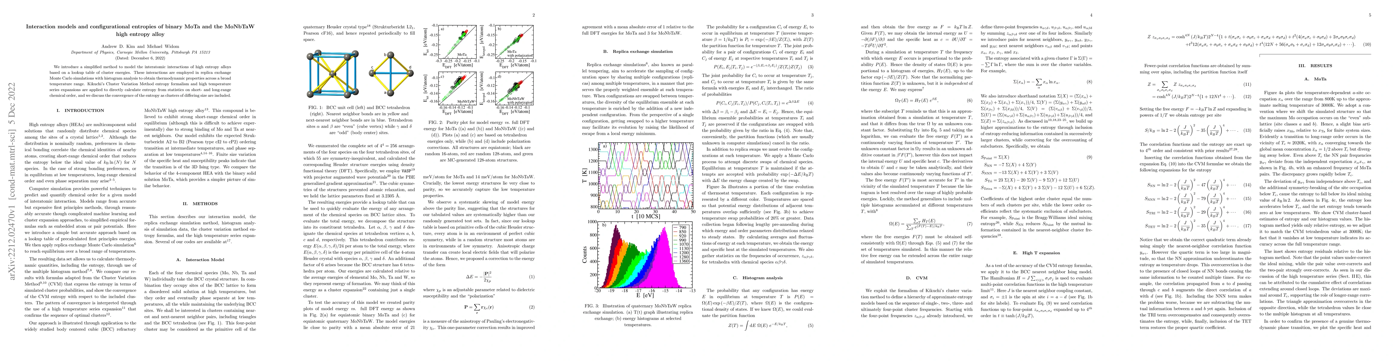 Thumbnail for Interaction models and configurational entropies of binary MoTa and the
  MoNbTaW high entropy alloy