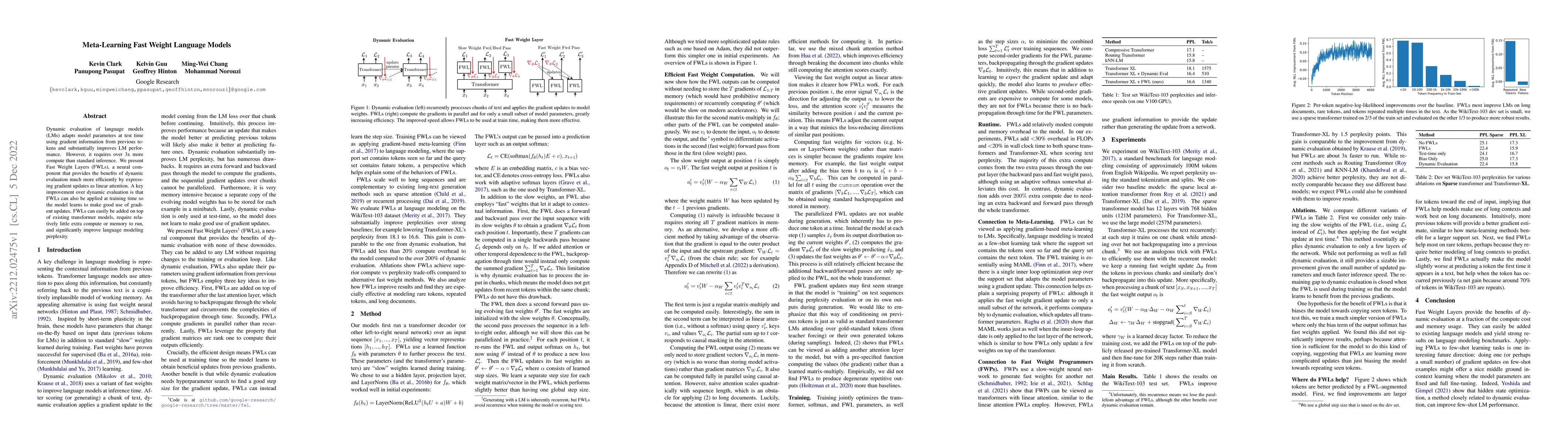 Thumbnail for Meta-Learning Fast Weight Language Models