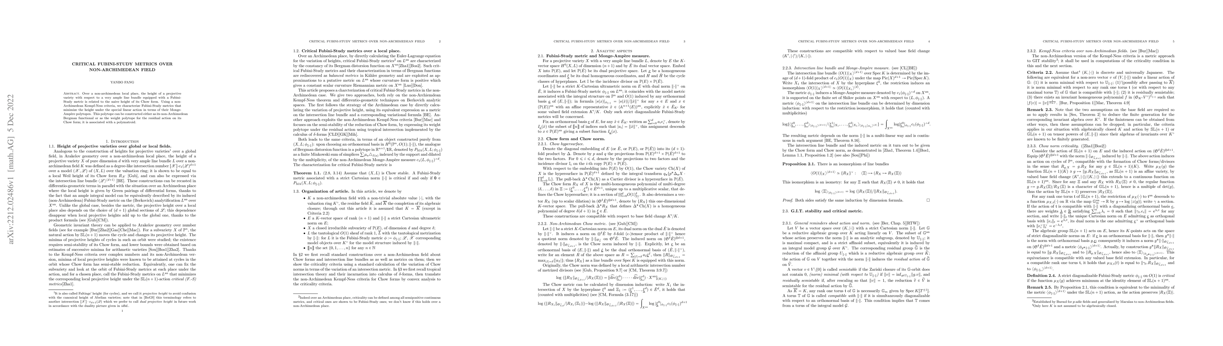 Thumbnail for Critical Fubini-Study metrics over non-archimedean fields