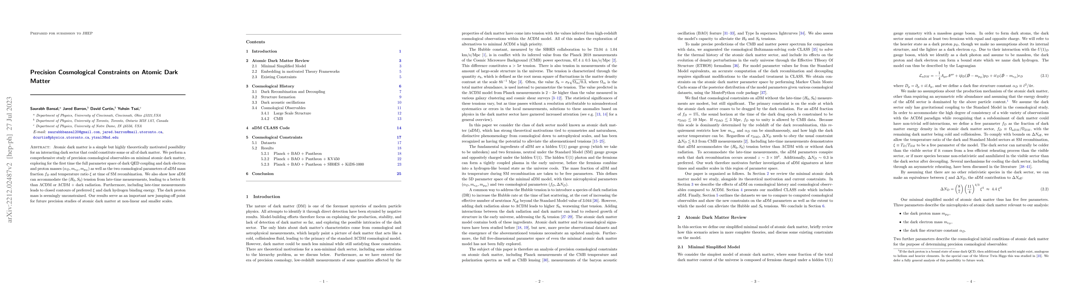 Thumbnail for Precision Cosmological Constraints on Atomic Dark Matter