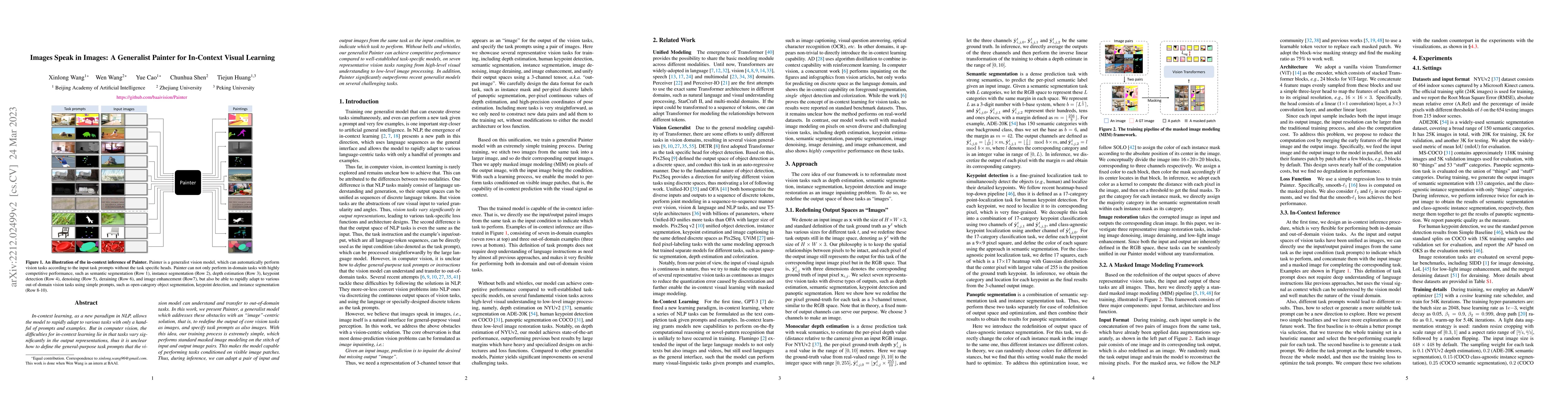 Thumbnail for Images Speak in Images: A Generalist Painter for In-Context Visual
  Learning