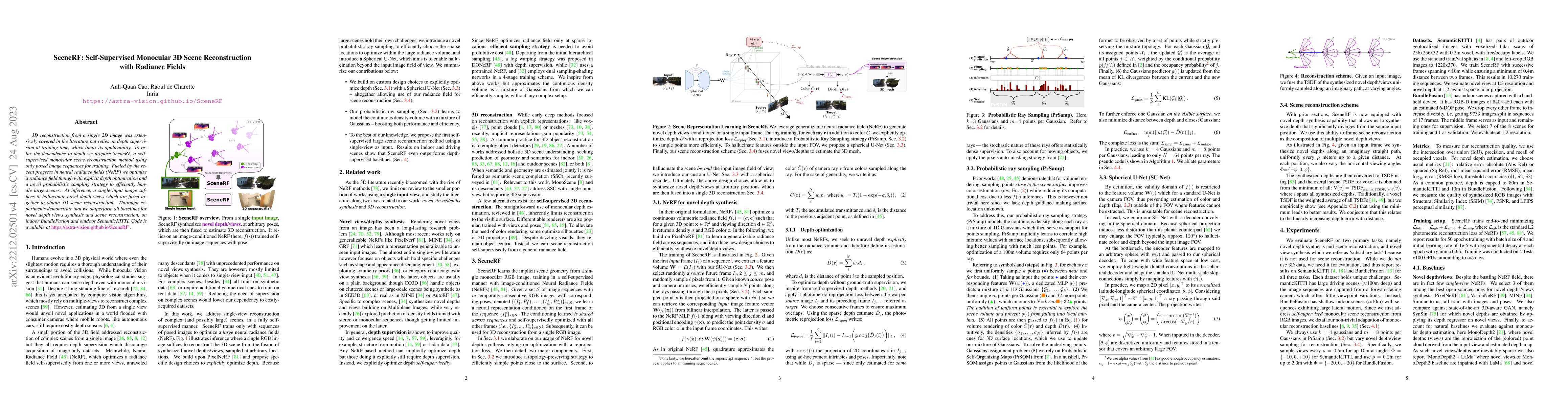 Thumbnail for SceneRF: Self-Supervised Monocular 3D Scene Reconstruction with Radiance
  Fields