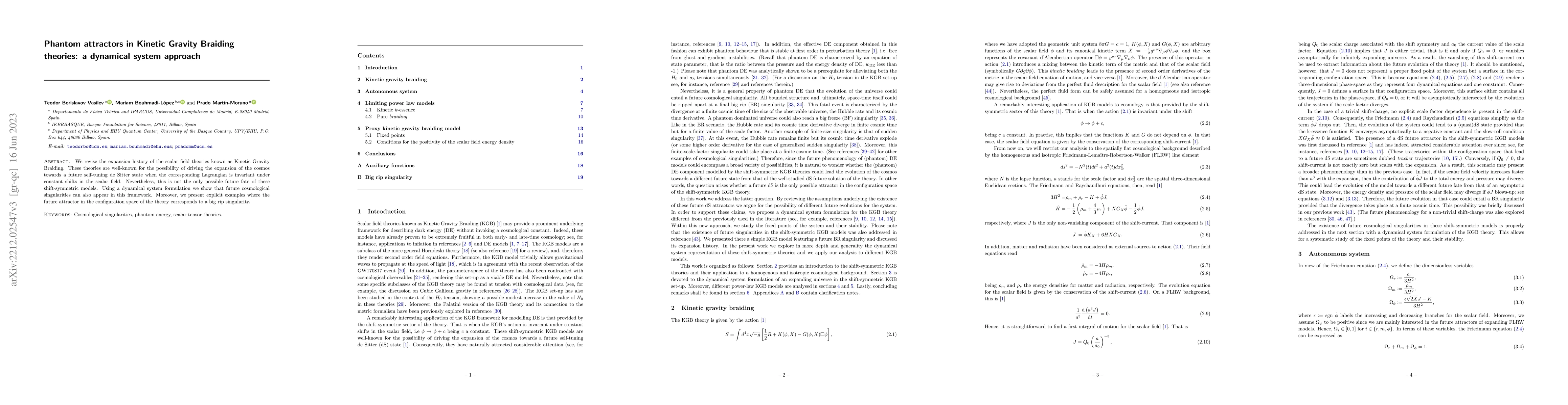 Thumbnail for Phantom attractors in Kinetic Gravity Braiding theories: a dynamical
  system approach