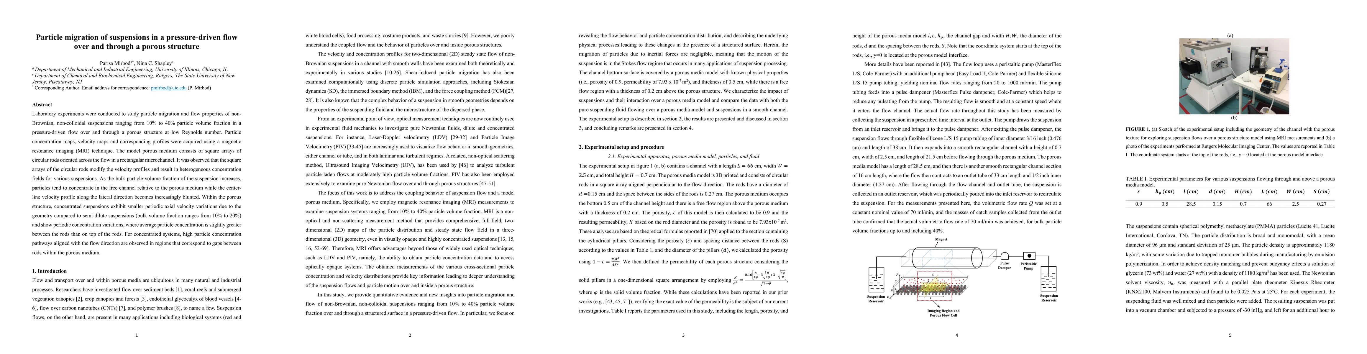 Thumbnail for Particle migration of suspensions in a pressure-driven flow over and
  through a porous structure