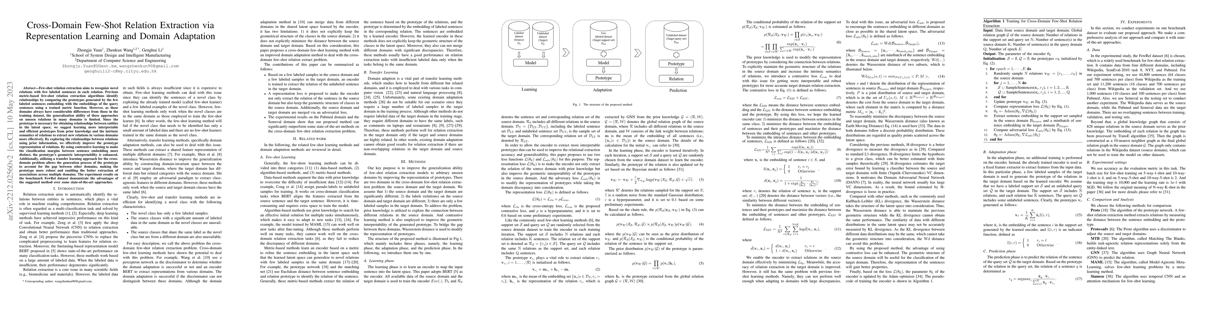Thumbnail for Cross-Domain Few-Shot Relation Extraction via Representation Learning
  and Domain Adaptation