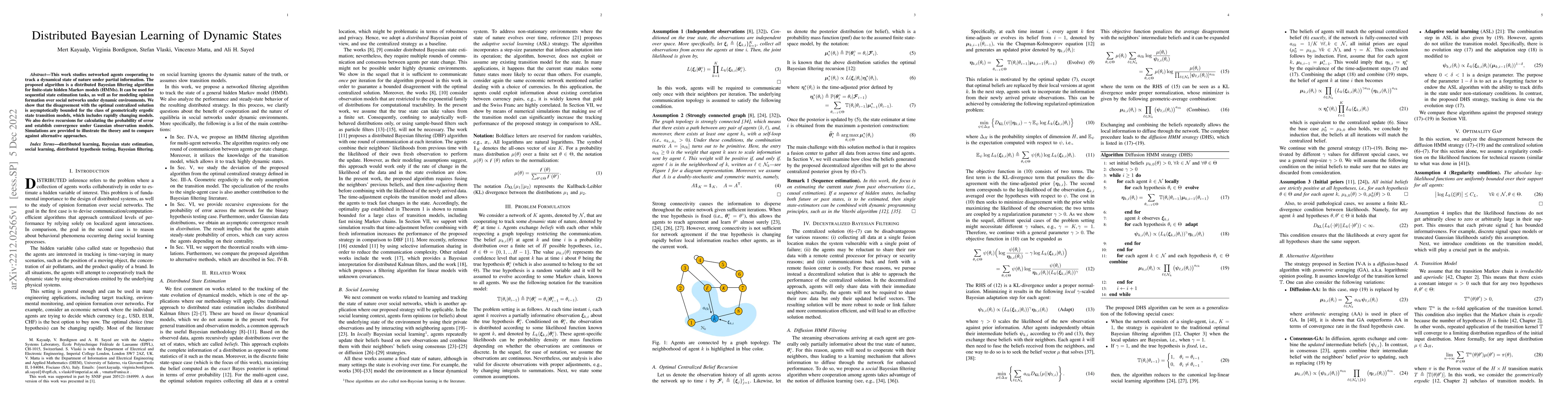 Thumbnail for Distributed Bayesian Learning of Dynamic States
