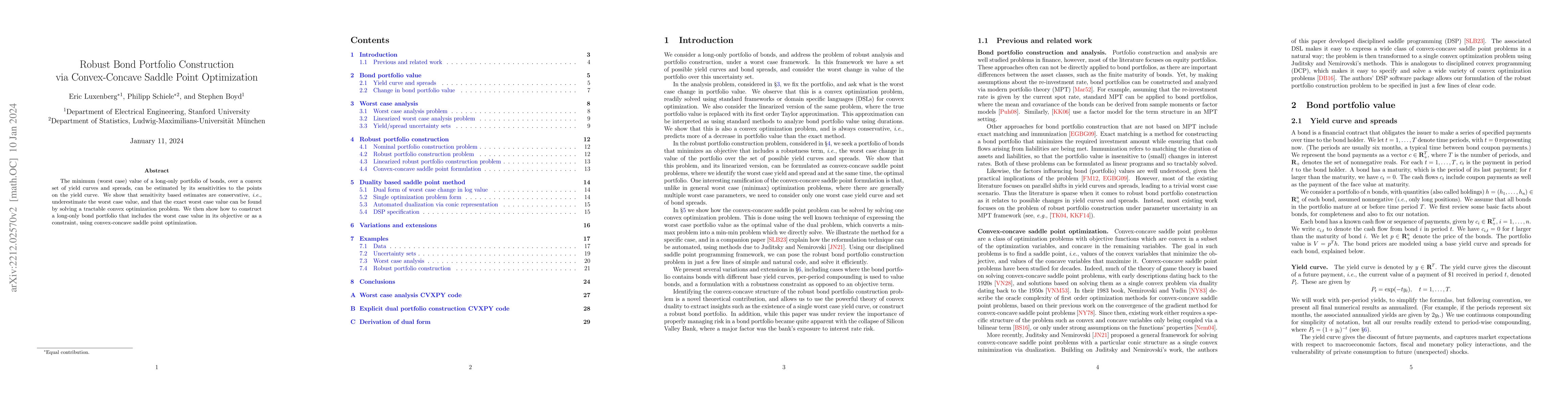 Thumbnail for Robust Bond Portfolio Construction via Convex-Concave Saddle Point
  Optimization