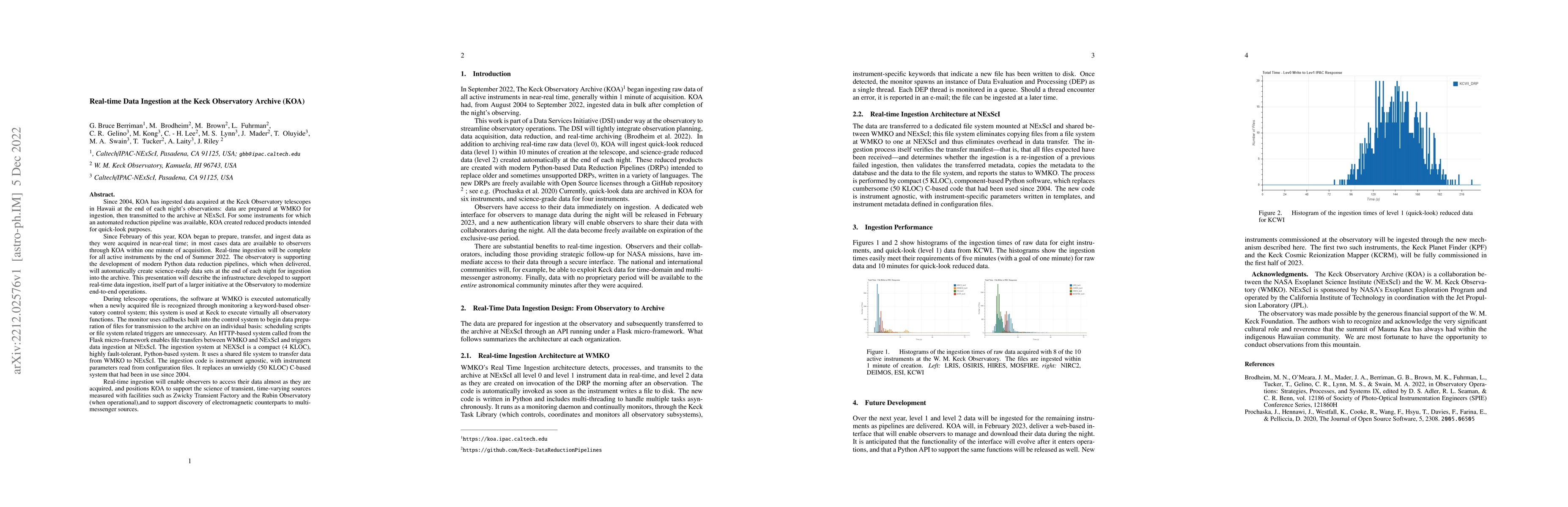 Thumbnail for Real-time Data Ingestion at the Keck Observatory Archive (KOA)