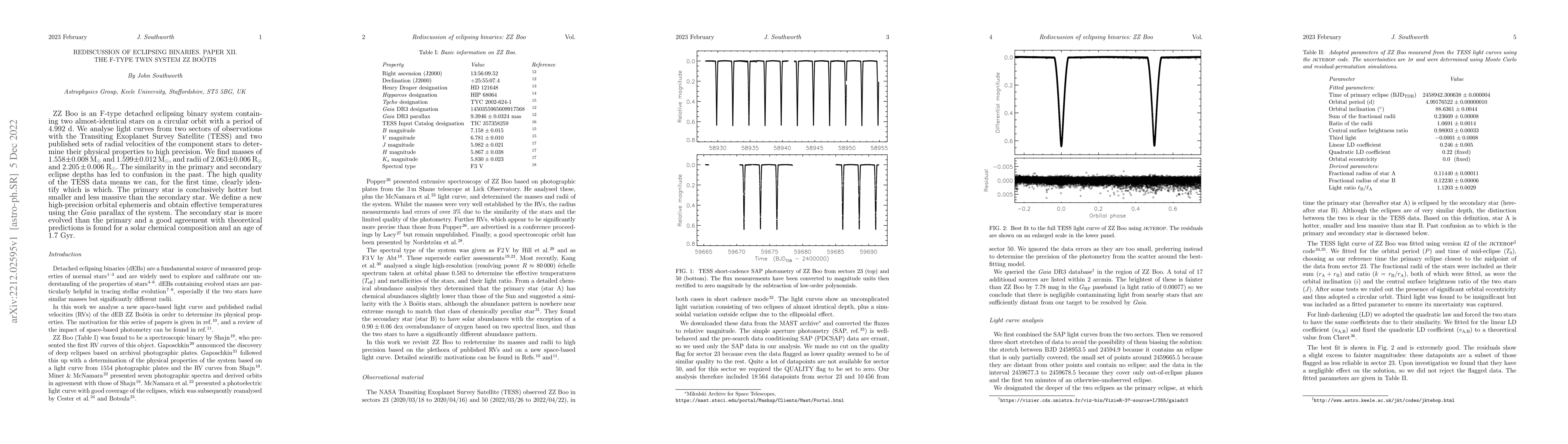 Thumbnail for Rediscussion of eclipsing binaries. Paper XII. The F-type twin system ZZ
  Bo\"otis