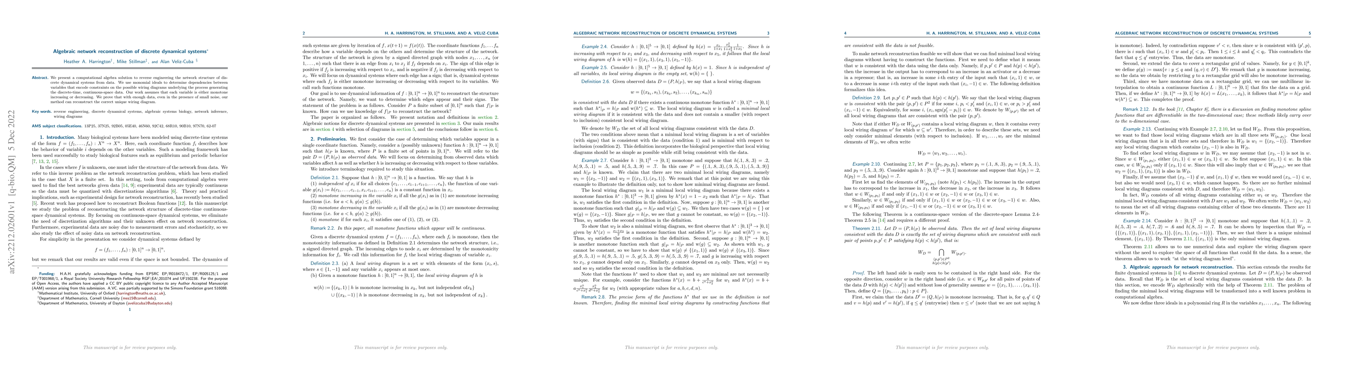 Thumbnail for Algebraic network reconstruction of discrete dynamical systems