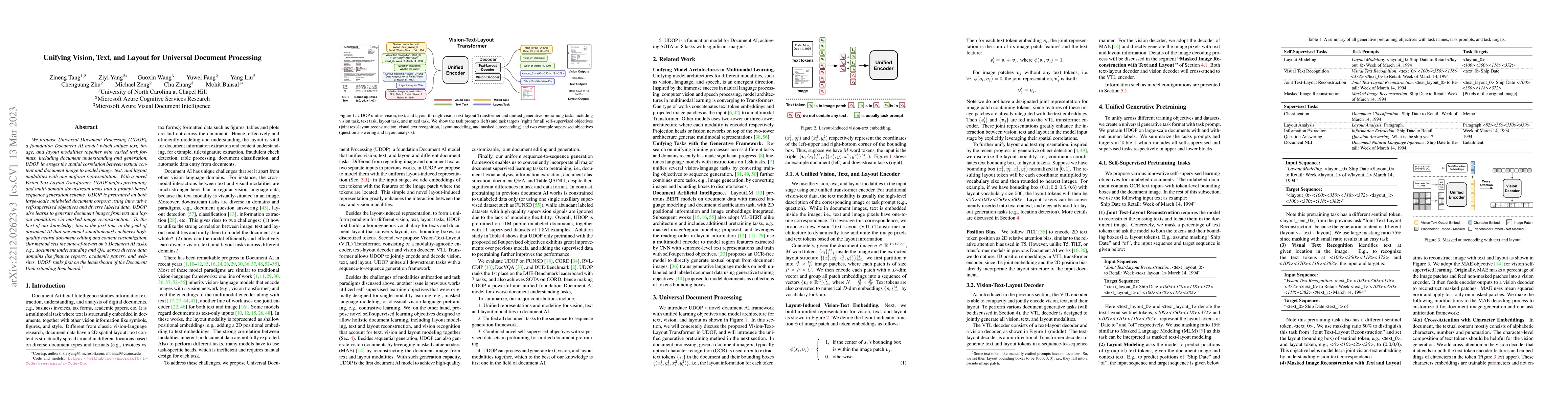 Thumbnail for Unifying Vision, Text, and Layout for Universal Document Processing