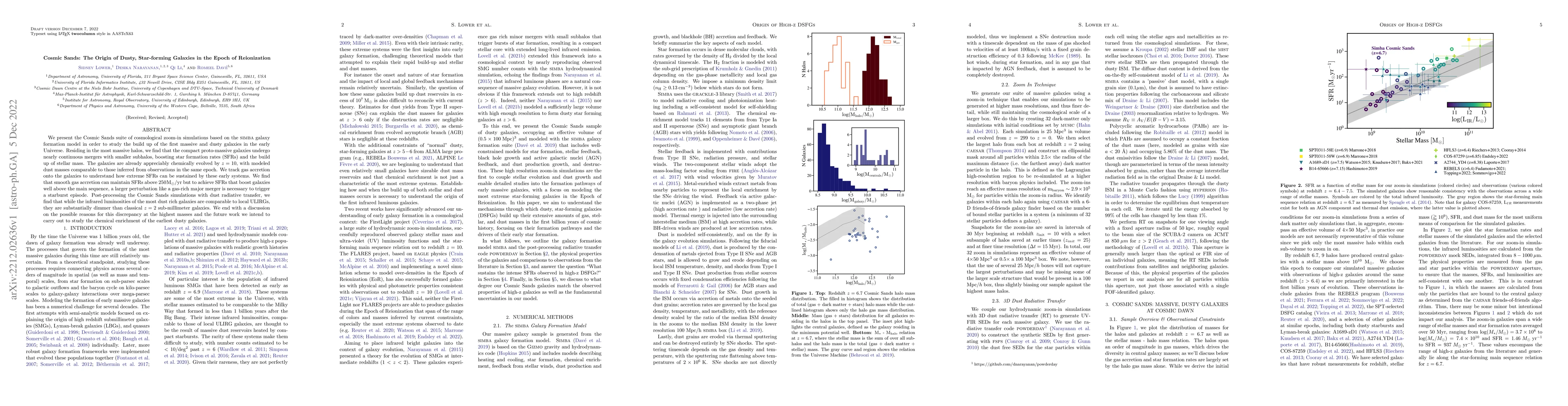 Thumbnail for Cosmic Sands: The Origin of Dusty, Star-forming Galaxies in the Epoch of
  Reionization