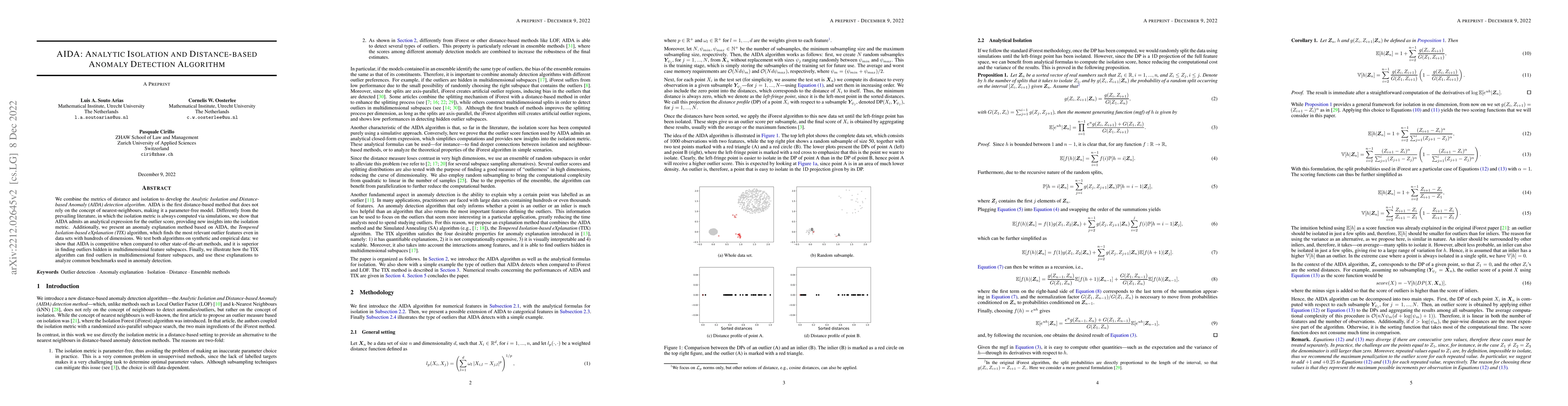 Thumbnail for AIDA: Analytic Isolation and Distance-based Anomaly Detection Algorithm