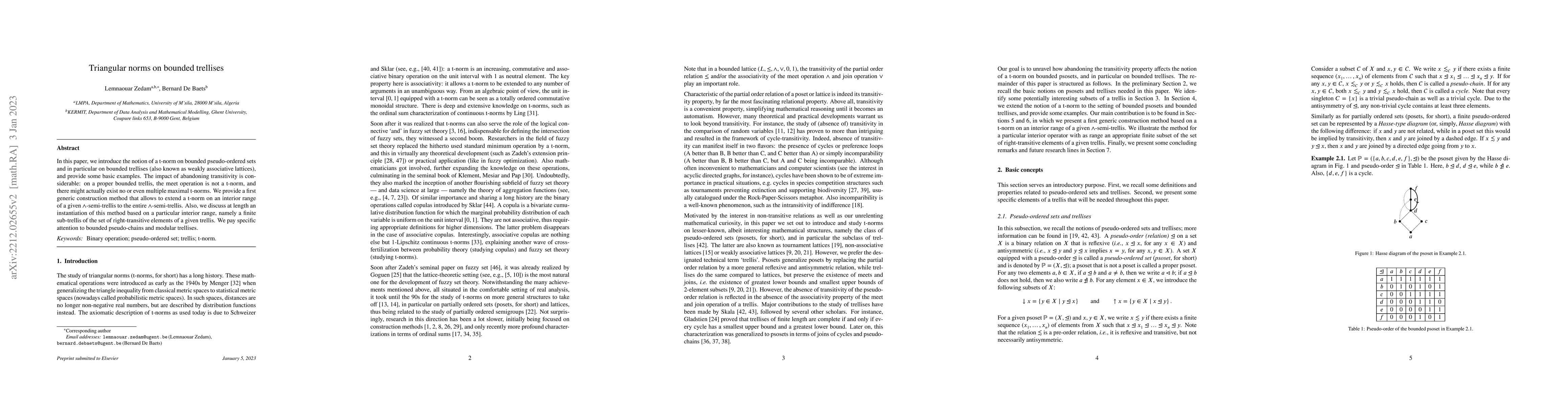 Thumbnail for Triangular norms on bounded trellises