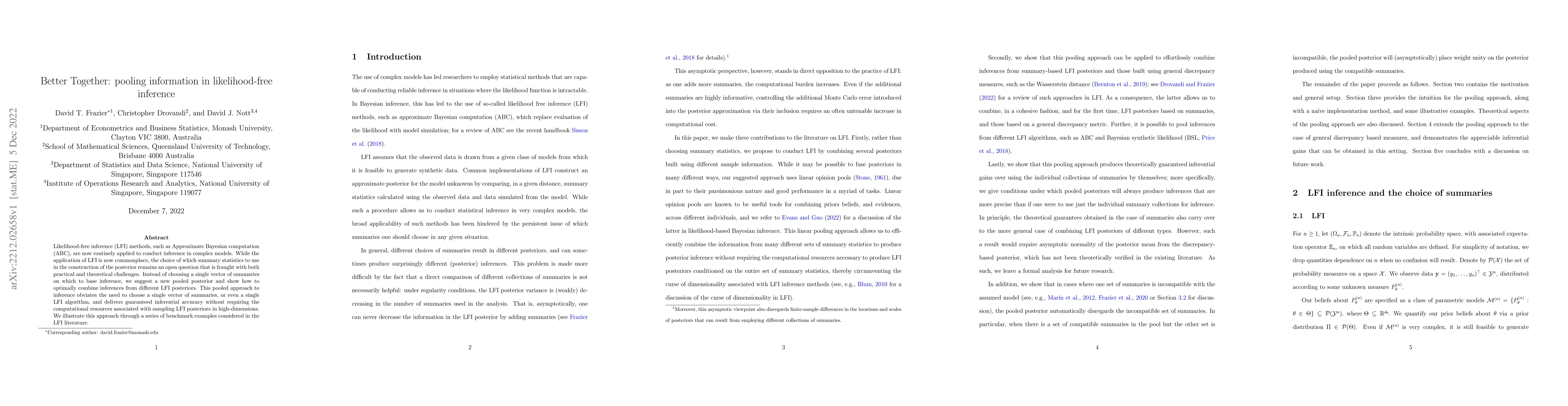 Thumbnail for Better Together: pooling information in likelihood-free inference