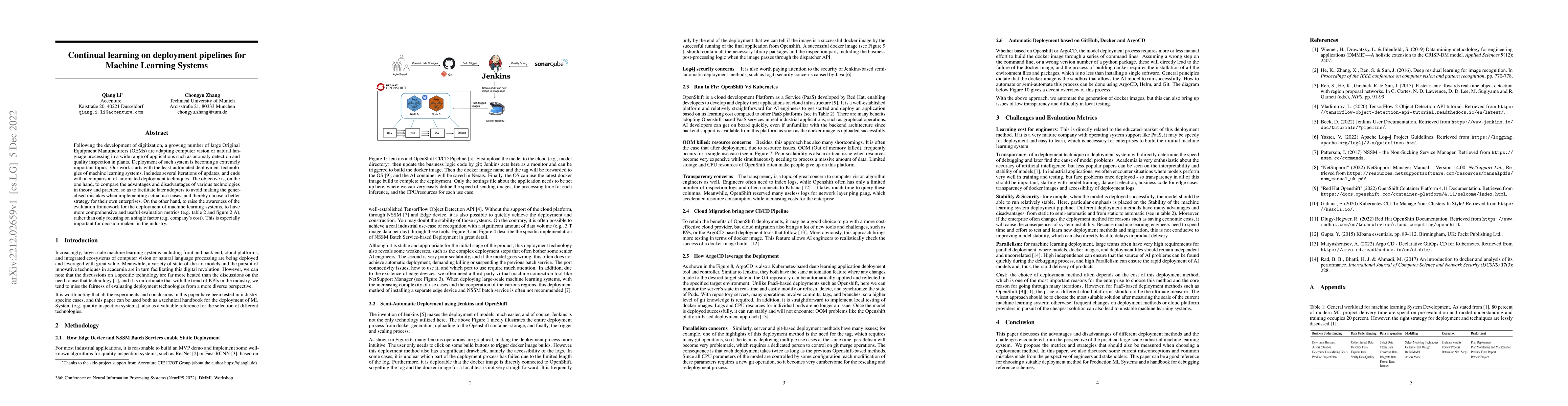 Thumbnail for Continual learning on deployment pipelines for Machine Learning Systems