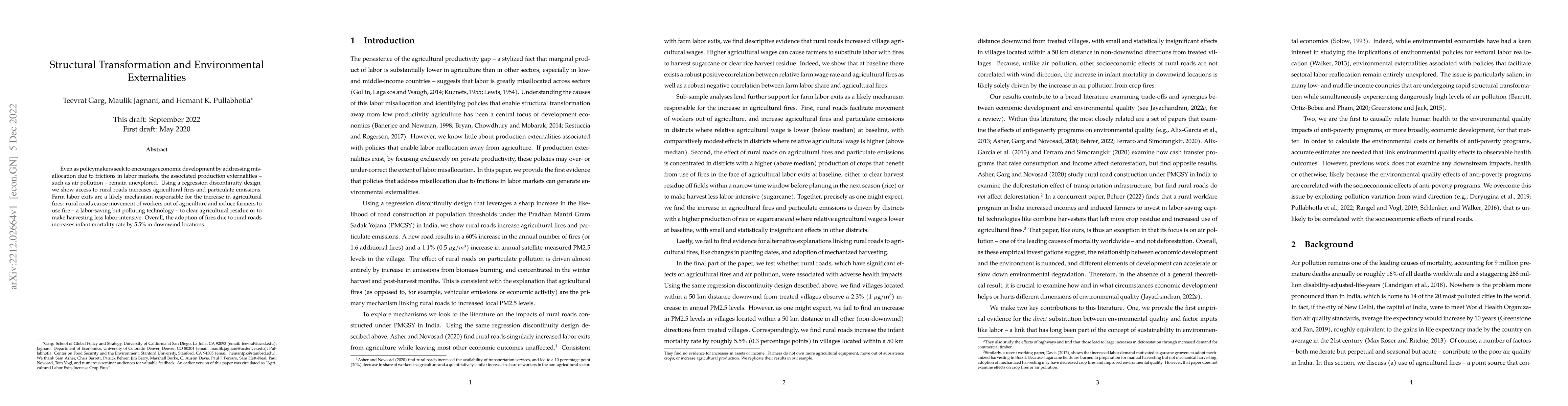 Thumbnail for Structural transformation and environmental externalities