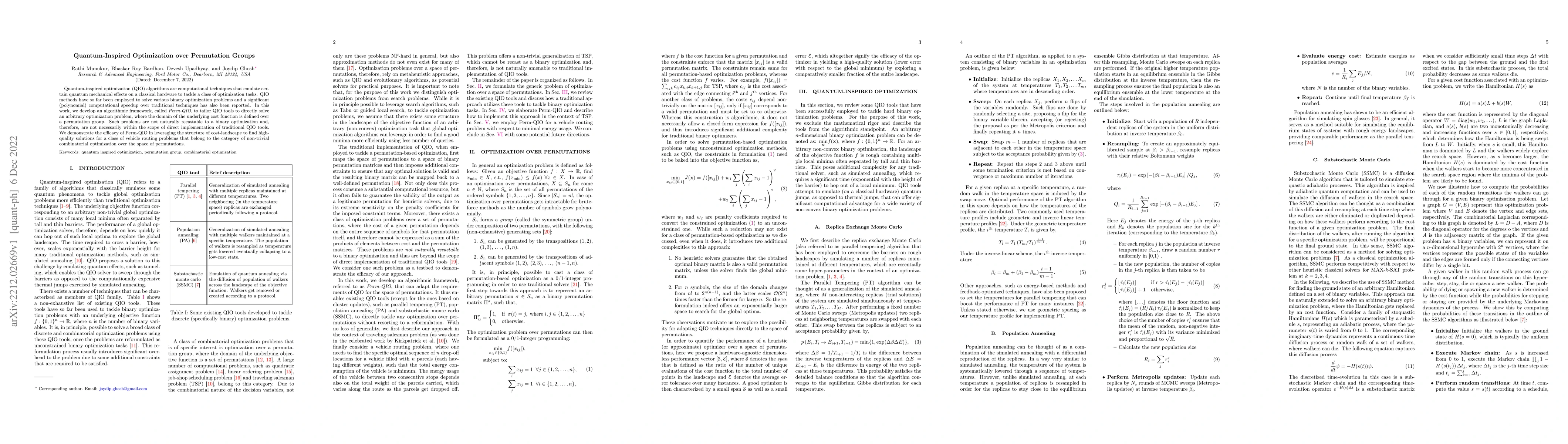 Thumbnail for Quantum-Inspired Optimization over Permutation Groups