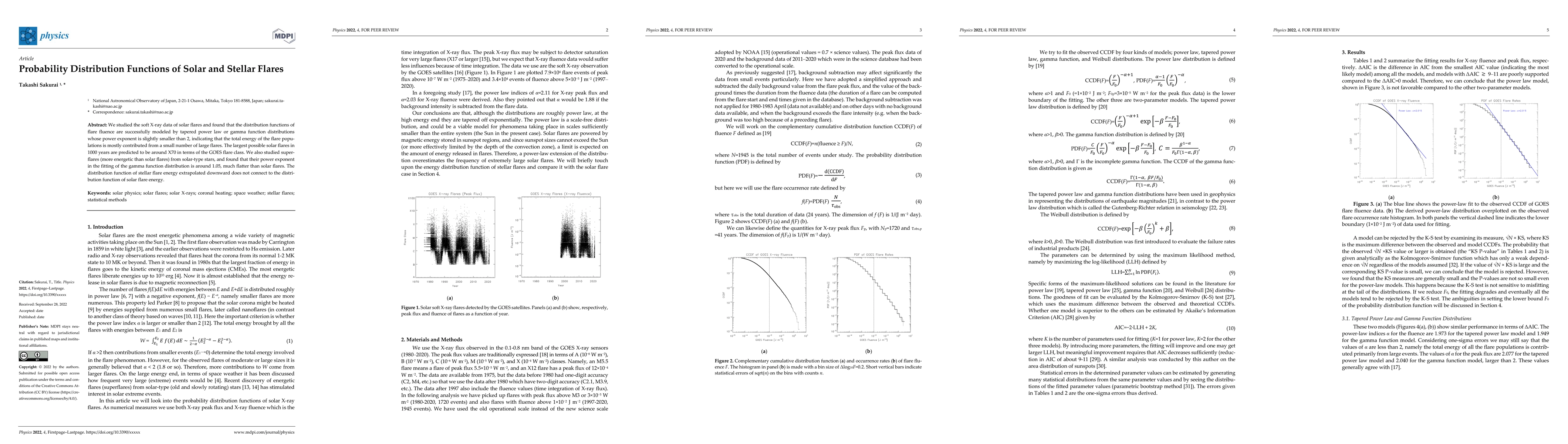 Thumbnail for Probability Distribution Functions of Solar and Stellar Flares