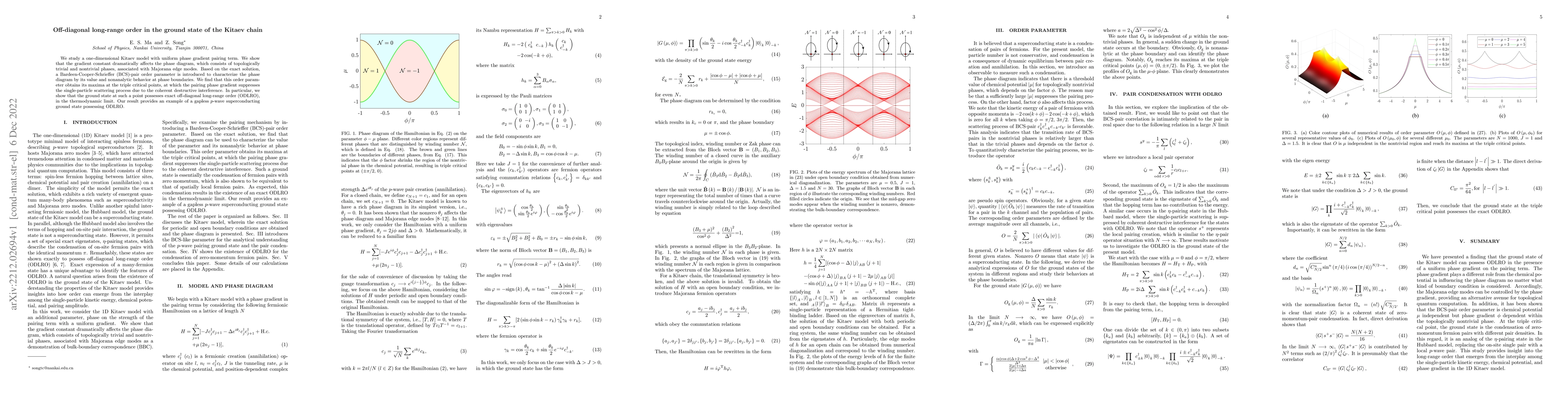 Thumbnail for Off-diagonal long-range order in the ground state of the Kitaev chain