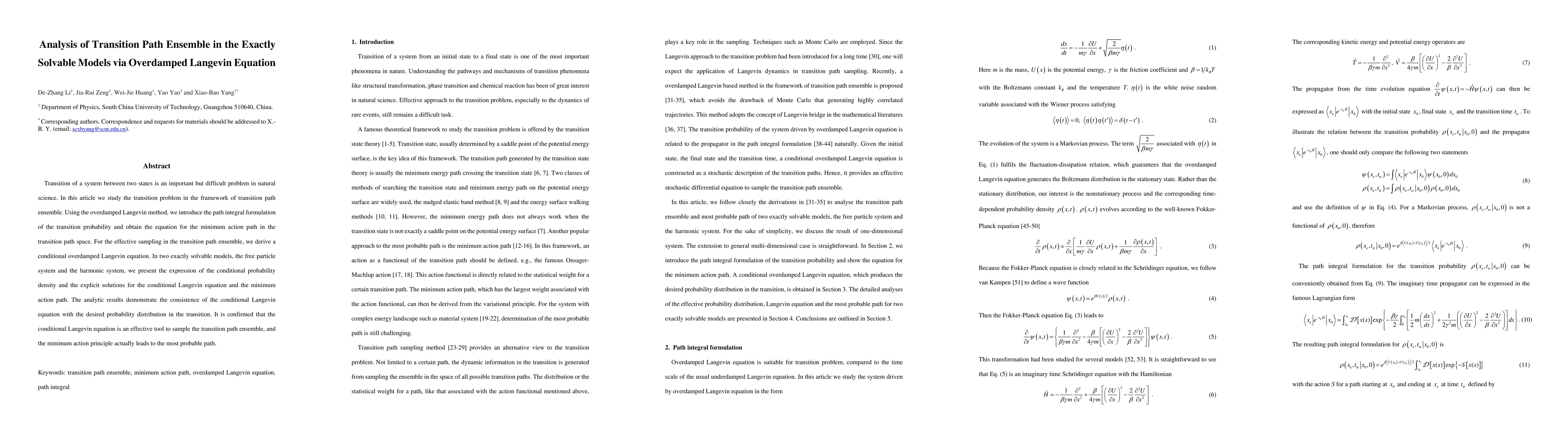 Thumbnail for Analysis of Transition Path Ensemble in the Exactly Solvable Models via
  Overdamped Langevin Equation