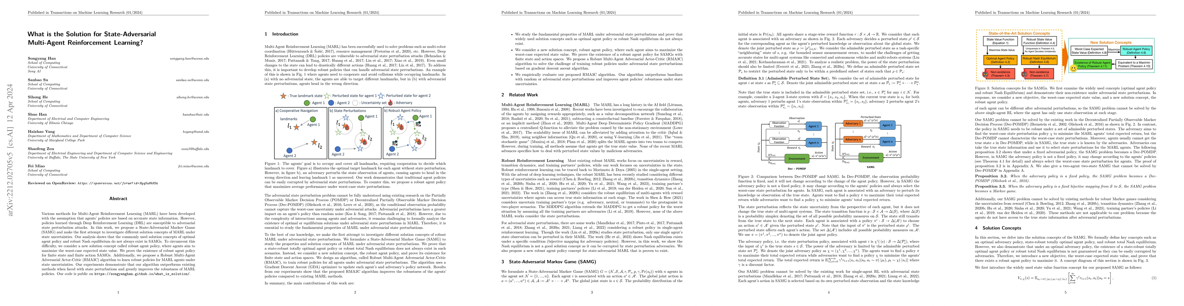 Thumbnail for What is the Solution for State-Adversarial Multi-Agent Reinforcement
  Learning?
