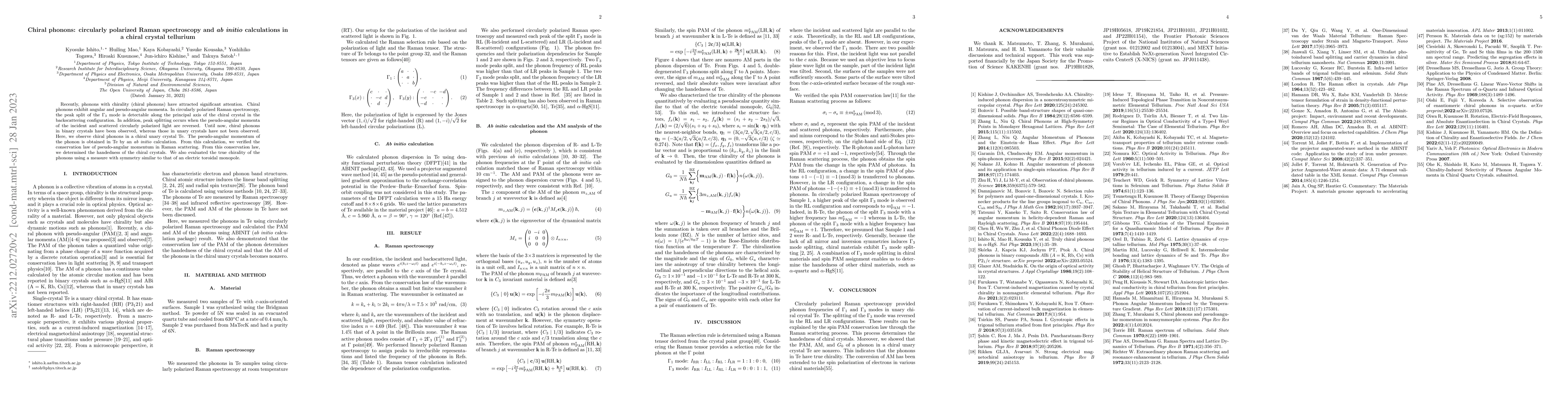 Thumbnail for Chiral phonons: circularly polarized Raman spectroscopy and $\textit{ab
  initio}$ calculations in a chiral crystal tellurium