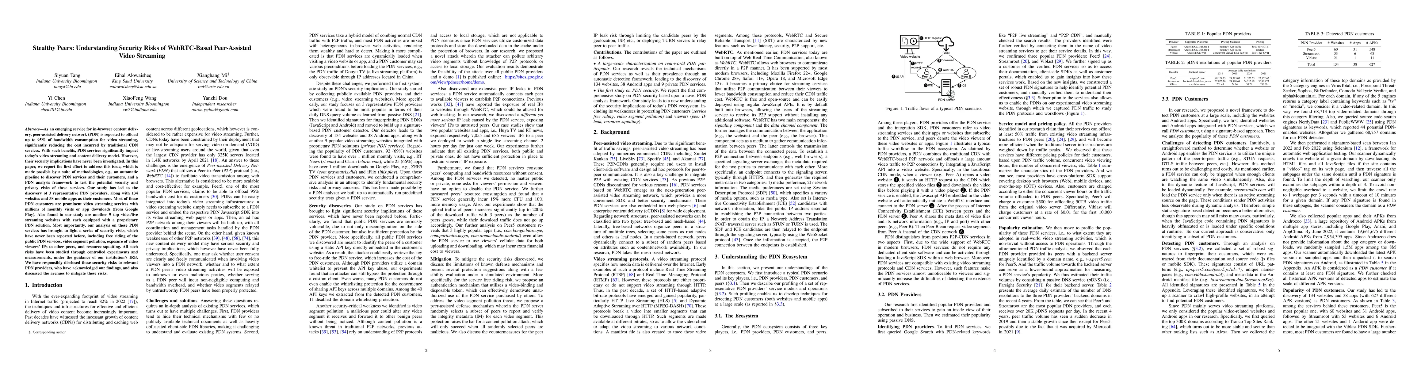 Thumbnail for Stealthy Peers: Understanding Security Risks of WebRTC-Based
  Peer-Assisted Video Streaming