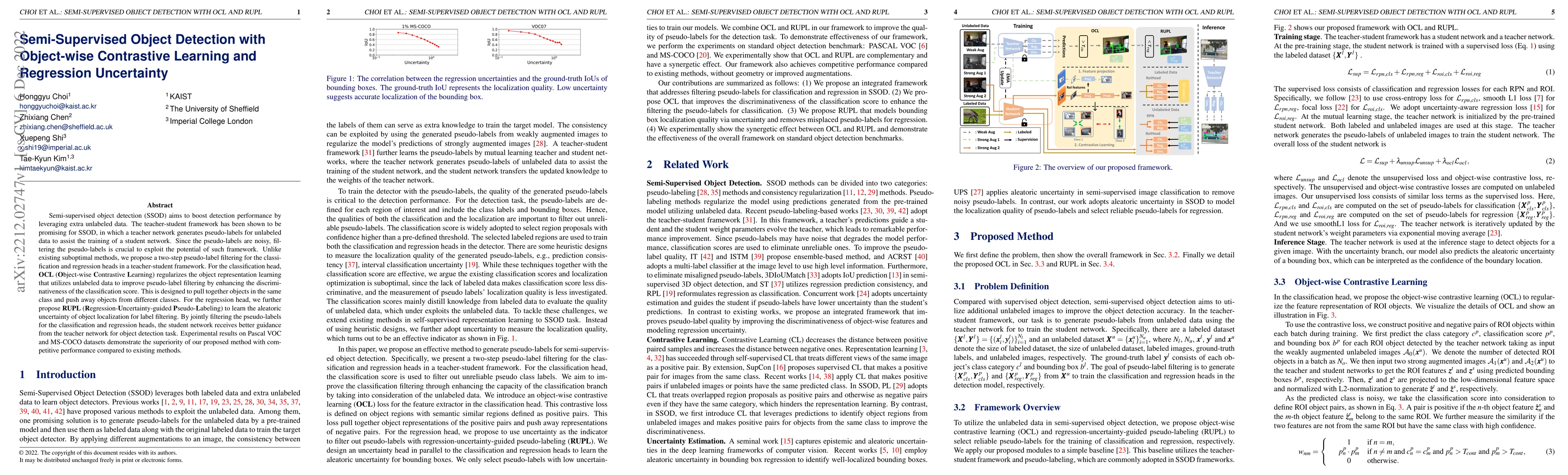 Thumbnail for Semi-Supervised Object Detection with Object-wise Contrastive Learning
  and Regression Uncertainty