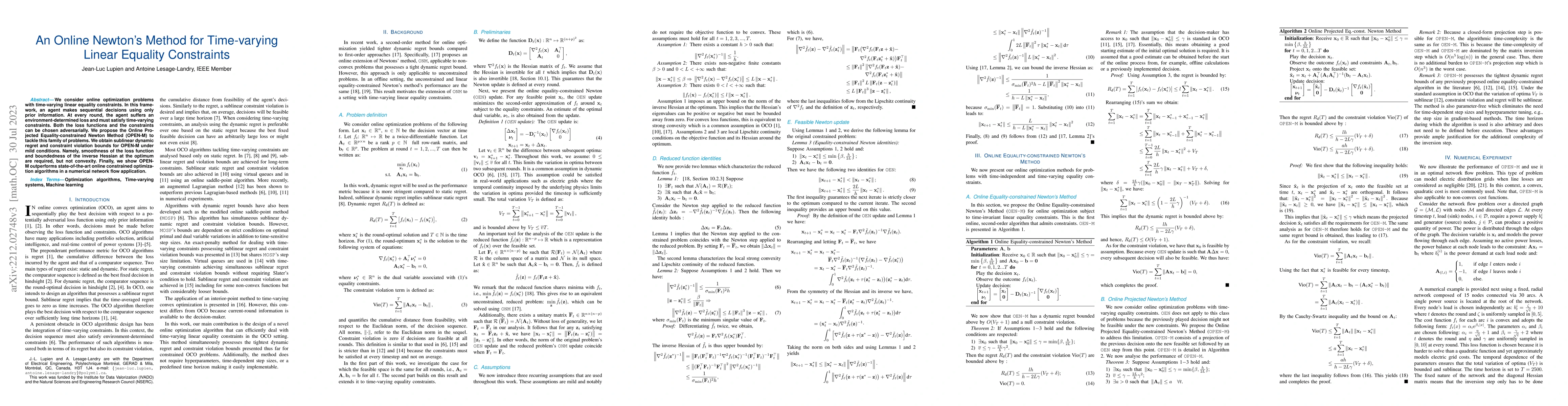 Thumbnail for An Online Newton's Method for Time-varying Linear Equality Constraints