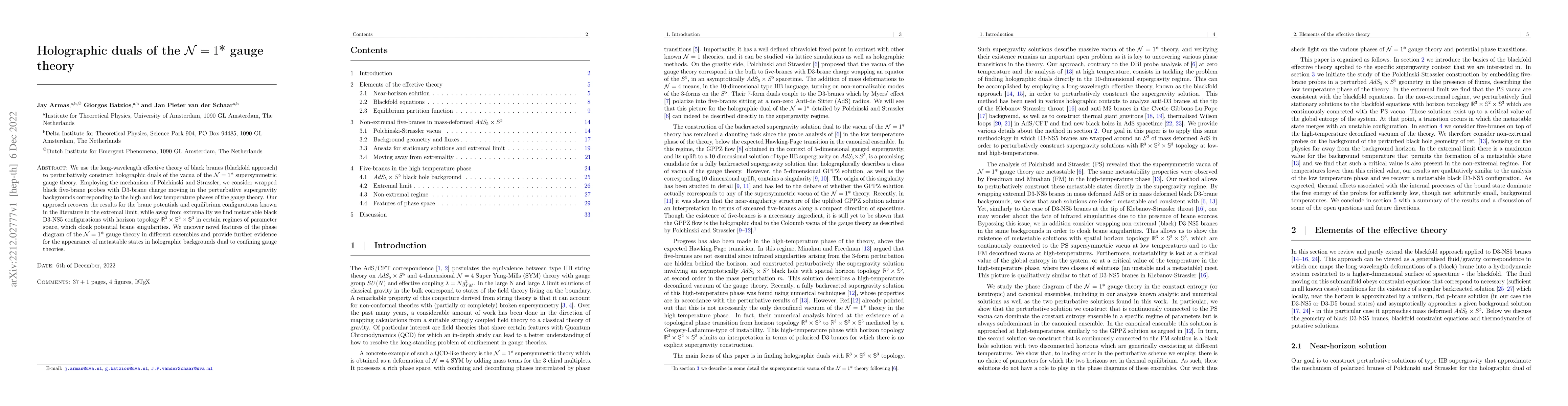 Thumbnail for Holographic duals of the $\mathcal{N}=1$* gauge theory