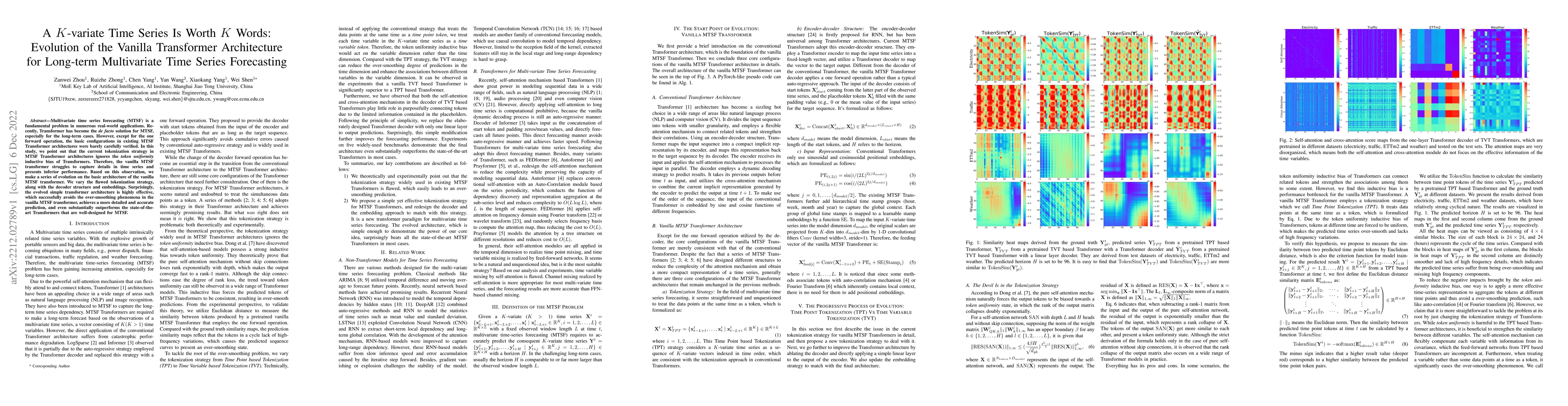Thumbnail for A K-variate Time Series Is Worth K Words: Evolution of the Vanilla
  Transformer Architecture for Long-term Multivariate Time Series Forecasting