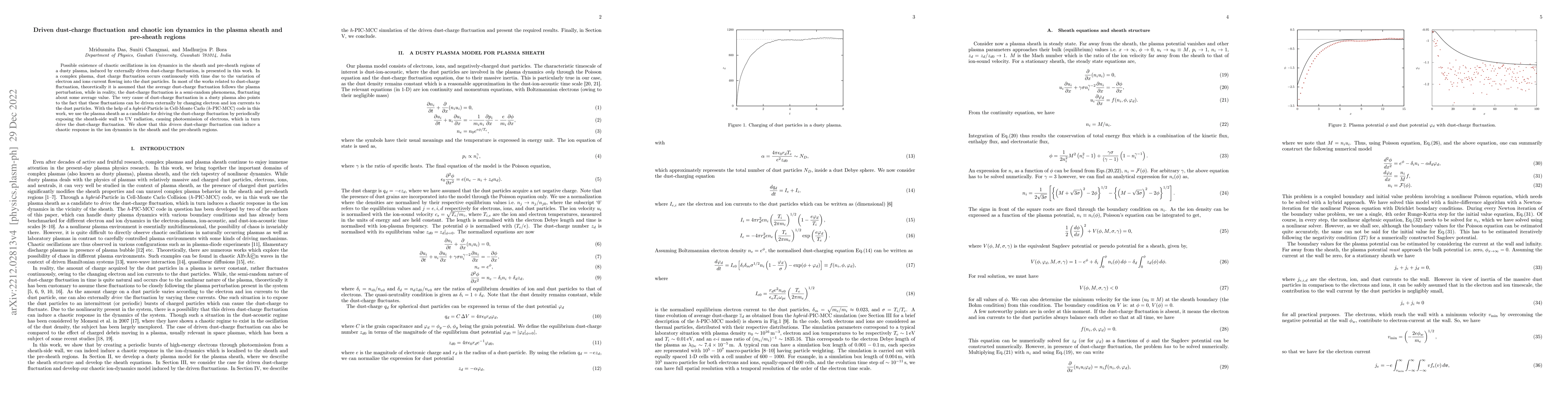 Thumbnail for Driven dust-charge fluctuation and chaotic ion dynamics in the plasma
  sheath and pre-sheath regions