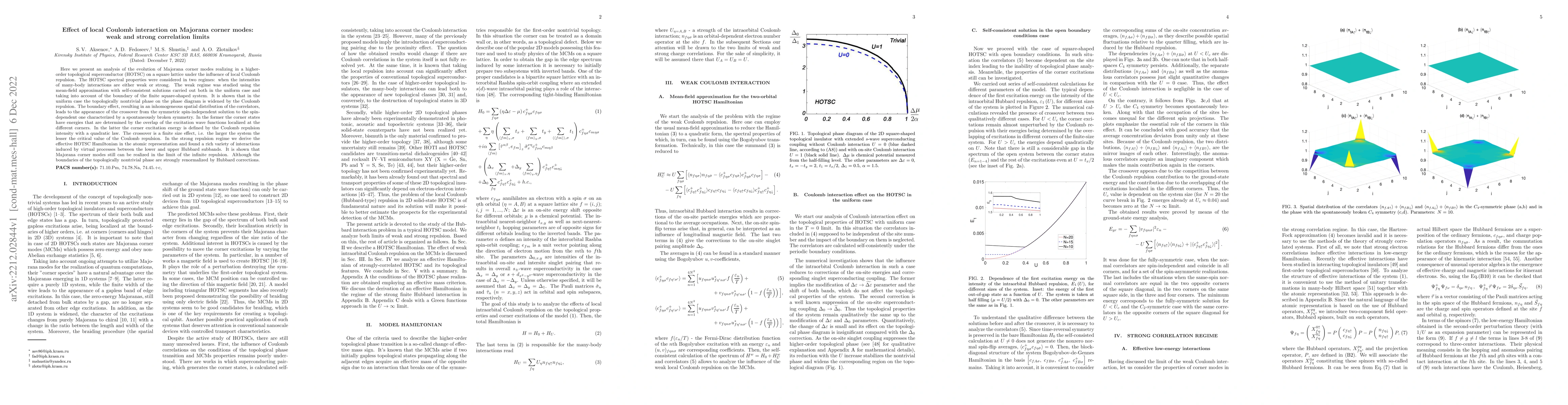 Thumbnail for Effect of local Coulomb interaction on Majorana corner modes: weak and
  strong correlation limits
