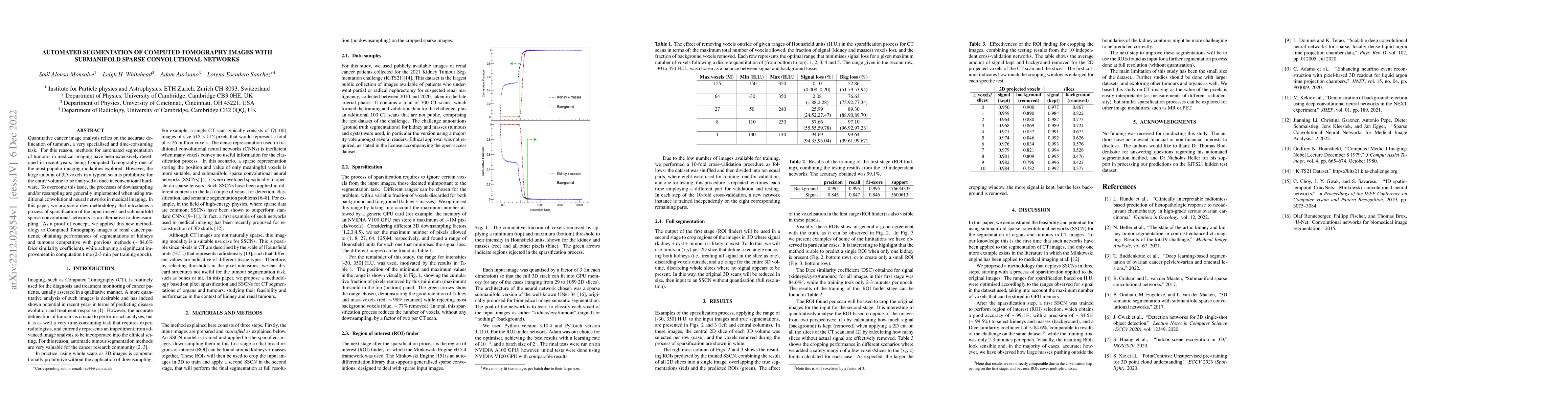 Thumbnail for Automated Segmentation of Computed Tomography Images with Submanifold
  Sparse Convolutional Networks