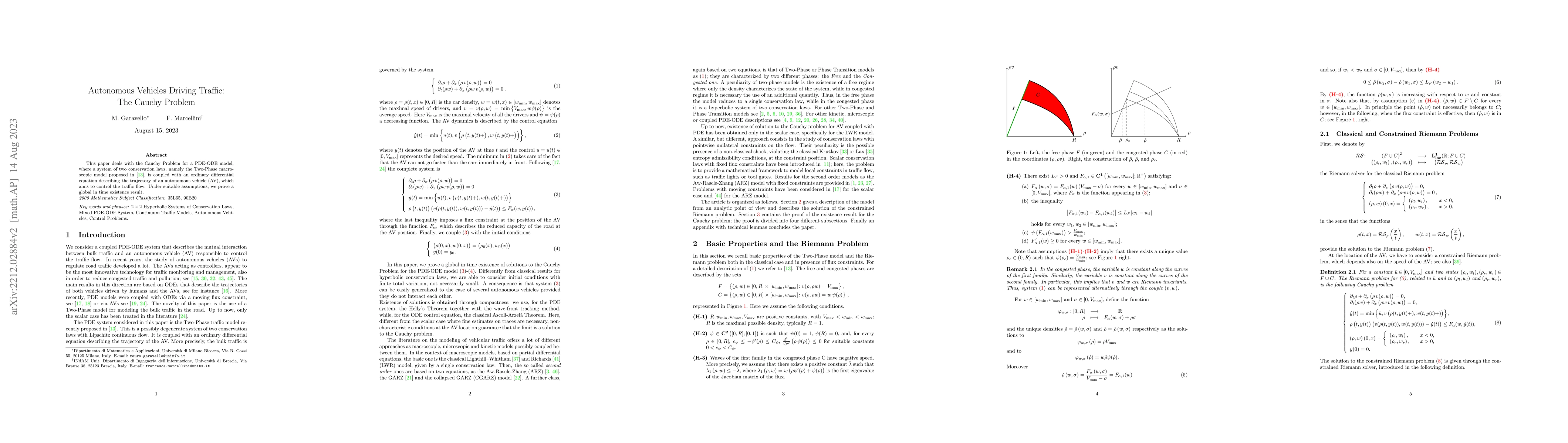 Thumbnail for Autonomous Vehicles Driving Traffic: The Cauchy Problem