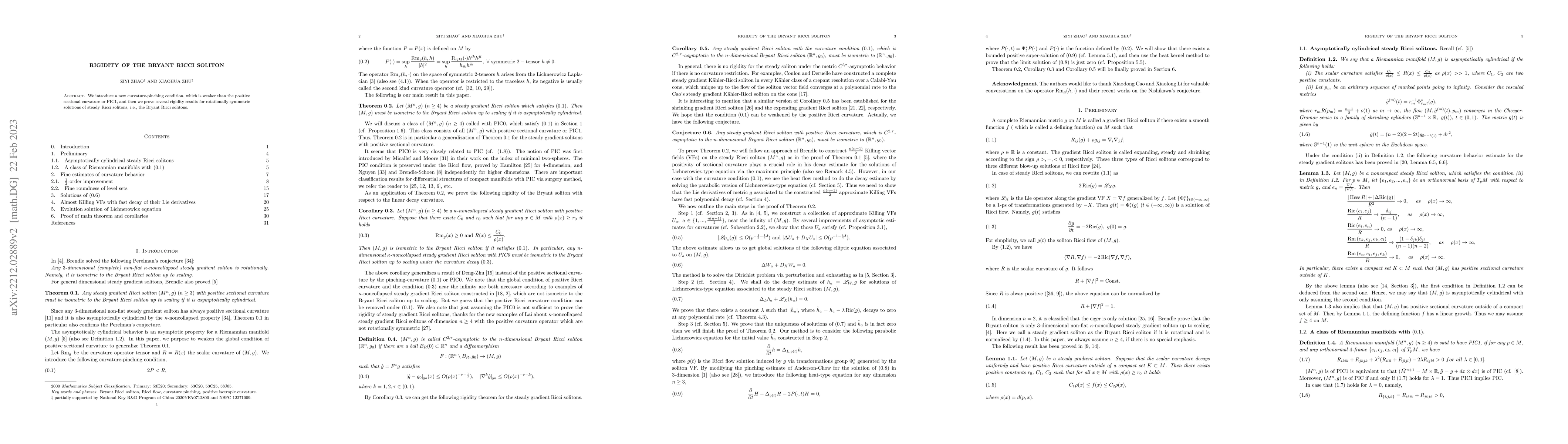 Thumbnail for Rigidity of the Bryant Ricci soliton